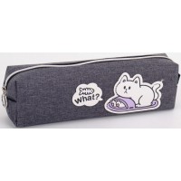 Пенал 1від., б/н,на блиск. сірий №KJ3999/Мандарин/(48)