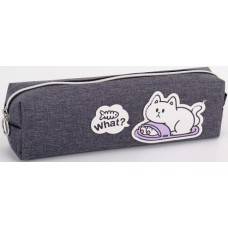 Пенал 1від., б/н,на блиск. сірий №KJ3999/Мандарин/(48)