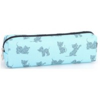 Пенал 1від., б/н,на блиск. блакитний №KJ4020/Мандарин/(48)