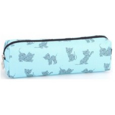 Пенал 1від., б/н,на блиск. блакитний №KJ4020/Мандарин/(48)