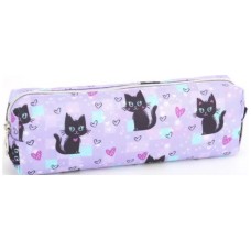 Пенал 1від., б/н,на блиск. фіолетовий №KJ4020/Мандарин/(48)