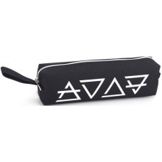 Пенал 1від., б/н,на блиск. "Знаки" чорний №KJ4052/Мандарин/(48)