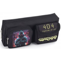 Пенал 1від.,2карм. б/н,на блиск. чорний №KJ4076/Мандарин/(30)