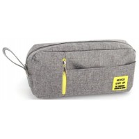 Пенал 1від.,2карм. б/н,на блиск. сірий №KJ4093/Мандарин/(30)