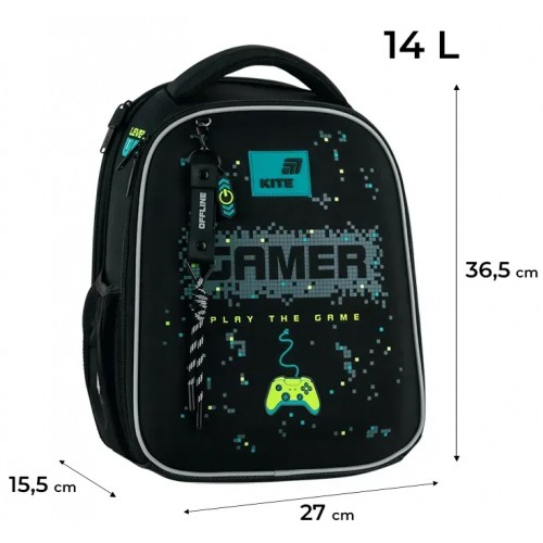 Рюкзак каркасний "Kite" Education 555 Play the Game 2від.,2карм. №K26-555S-9