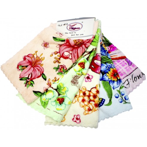 Набір кухонних серветок із мікрофібри 30x30см квіти 5шт (28574) №002-213(4)