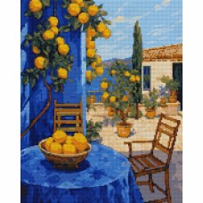 Алмазна мозаїка "Santi" Лимонний дворик 40х50см,на підрамнику №956053