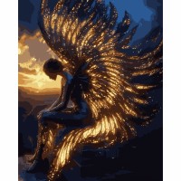 Картини по номерах "Santi" Янгол на світанку 40х50см, LED підсвітка №956654