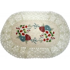 Великодня серветка "Крашанки з квітами" овальн. 62х44см №2520