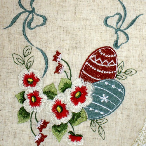 Великодня серветка "Крашанки з квітами" овальн. 62х44см №2520