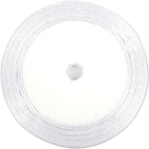 Стрічка атлас 0,6см/23м (біла) №001(10)