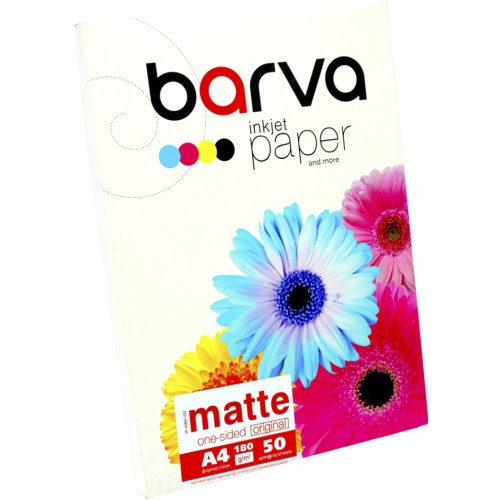 Фотопапір "Barva" А4, 230г/м2, 50арк. (IP-BAR-A230-022) односторонній, матовий(50)