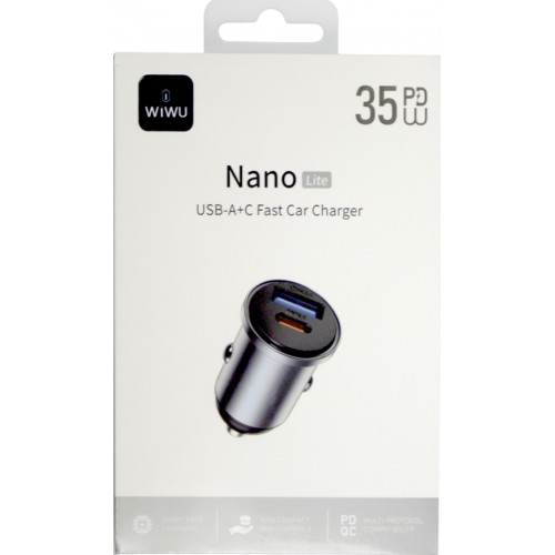 Зарядний пристрій авто Wiwu №Wi-CC30 USB 35W швидка зарядка black/Breidon/