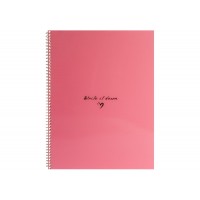 Зошит пруж. бок. А4 60арк. кліт. пласт. кораловий №O69163/Optima/(40)