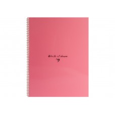 Зошит пруж. бок. А4 60арк. кліт. пласт. кораловий №O69163/Optima/(40)