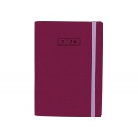 Щоденник А5 Optima датований 2025 Namib на резинці,бордовий O25205-18