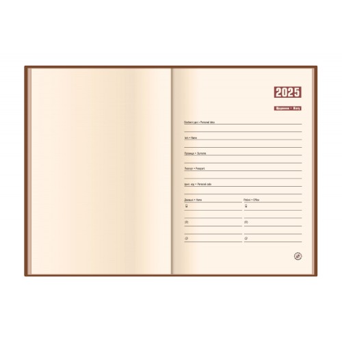 Ежедневник А5 Optima датированный 2022 синий натуральная кожа №O25200-02