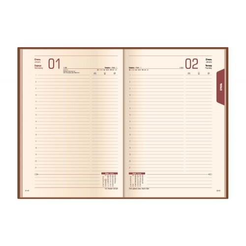 Ежедневник А5 Optima датированный 2022 синий натуральная кожа №O25200-02