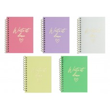 Блокнот пруж. бок. А7 60арк. кліт. пласт. асорті №O69175/Optima/(5)(80)