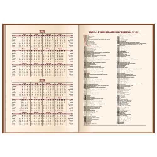 Ежедневник А5 Optima датированный 2025 Polish коричневый O25216-07