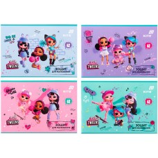 Зошит для малюв. на скобі 12/100 А4 "LOL Surprise" гібр. лак+УФ №LO26-241/Kite/(20)(200)