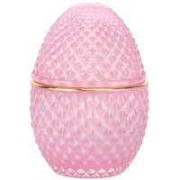 Ємність для зберігання скло "Фаберже" рожева,12 см №9157-052