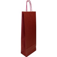 Пакет подарунковий під пляшку 15х8х40см бордовий
