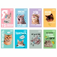 Блокнот А7 48арк. кліт. Emotional Cat,клей мікс №152578/Yes/(40)