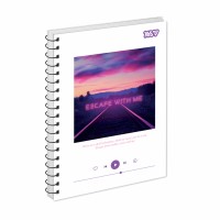 Блокнот пруж. А5 80арк. кліт. карт. обкл. ВД-лак Neon horizon №152444/Yes/