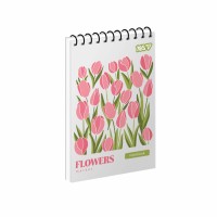 Блокнот пруж. А6 80арк. кліт. карт. обкл. ВД-лак Flowers.Soft Petals №152493/Yes/
