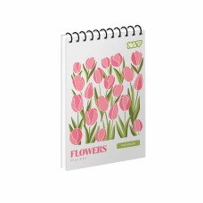Блокнот пруж. А6 80арк. кліт. карт. обкл. ВД-лак Flowers.Soft Petals №152493/Yes/
