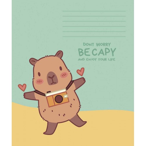 Зошит 12арк. кос. лін. Школярик "Капібара" виб. УФ-лак №012-3629C(30)(300)