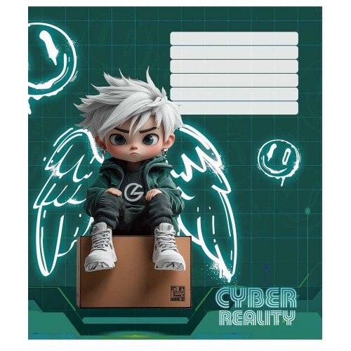 Зошит 18арк. лін. Школярик "Cyber reality (дівч)" виб. УФ-лак №018-3566L(25)(300)