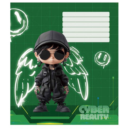 Зошит 18арк. лін. Школярик "Cyber reality (дівч)" виб. УФ-лак №018-3566L(25)(300)