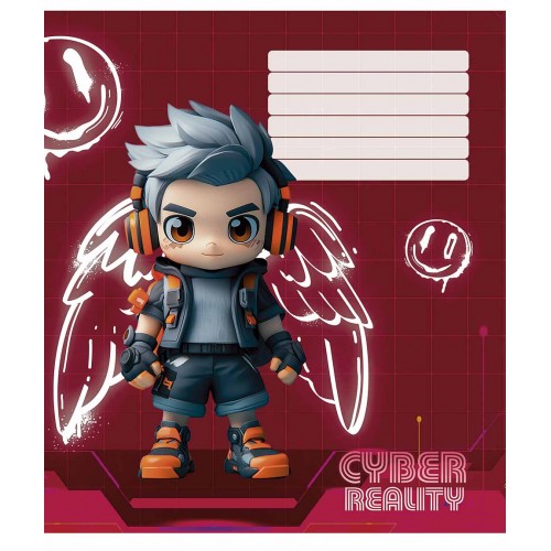 Зошит 18арк. лін. Школярик "Cyber reality (дівч)" виб. УФ-лак №018-3566L(25)(300)