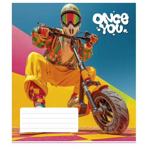 Зошит 36арк. кліт. Школярик "Once you" ВД-лак №036-3604K