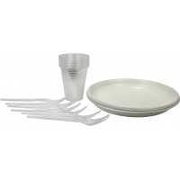 Набір пласт. одноразового посуду на 6 персон (тарілка+виделка+стакан)