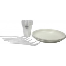 Набір пласт. одноразового посуду на 6 персон (тарілка+виделка+стакан)