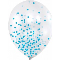 Набір кульок повітр. латексних "Maxi" 6шт  з блакитним конфетті №MX630005.01(1)(24)