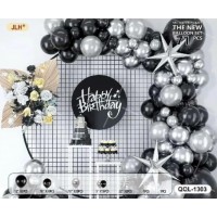 Набір кульок повітр. для фотозони "Срібно чорний" №1303/15531(10)