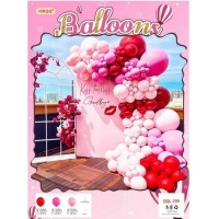 Набір кульок повітр. для фотозони "Червоні,рожеві" №QQL-299(10)