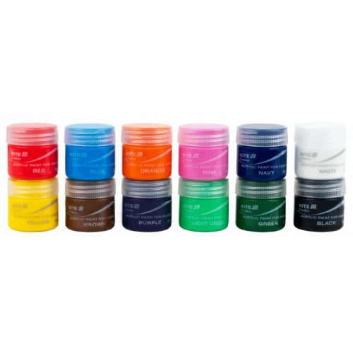 Набір акрил. фарб 12х20мл "Kite" Creative для тканини №K-276
