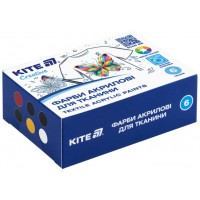 Набір акрил. фарб 6х20мл "Kite" Creative для тканини №K-277