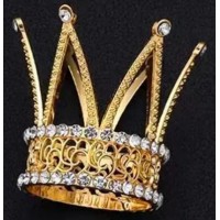 Корона метал. мал. золото з білим камінням 5х4,8см №16604