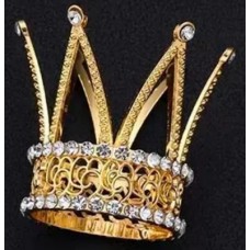 Корона метал. мал. золото з білим камінням 5х4,8см №16604