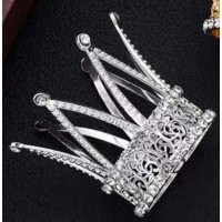 Корона метал. мал. срібло з білим камінням 5х4,8см №16605