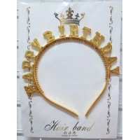 Обруч для волосся "Happy birthday" золото №15808(20)