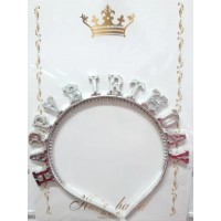 Обруч для волосся "Happy birthday" срібло №15809(20)