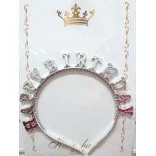 Обруч для волосся "Happy birthday" срібло №15809(20)