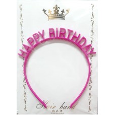 Обруч для волосся "Happy birthday" фуксія пастель №15824(20)